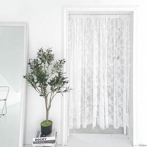 화이트 레이심플스 자수 바란스 가리개 문발 커튼