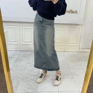 [하프클럽/]맥시롱청치마 H라인 데님스커트