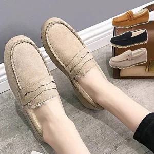 여성 겨울 귀여운 느낌 캐주얼 디자인 따뜻 털모카신-WFHJOP7