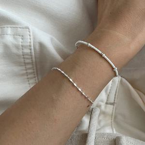 925실버 큐브체인 실팔찌 얇은 레이어드 은팔찌
