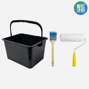 [월드크린] 손잡이 페인트 박스트레이 대 세트 통 붓 롤러 3종