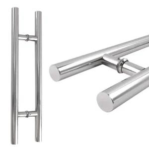 마이토우 강화도어 손잡이 스텐 일자 340P 크롬/강화유리/유리문/상가/빌딩/학원/학교/출입문/간편설치