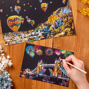 스크래치페이퍼 나이트뷰 소형 엽서