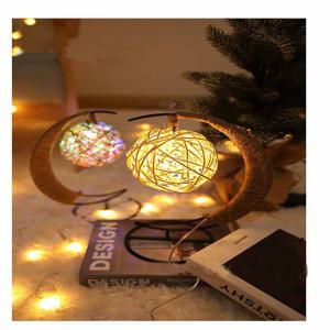 다크 초승달 라탄볼 LED무드등 인테리어