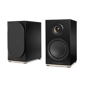 삼각형 - AIO 트윈 - Wi-Fi 및 블루투스 액티브 책장 스피커, 2x50W - HD 오디오 - Phono/Turntable + 광 TV 입력 - 165 x 304 x 235mm - 검은색(페어)