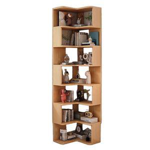 코너책장 원목 수납 선반 가정용 책꽂이 틈새 화이트 나무 서재 수납장