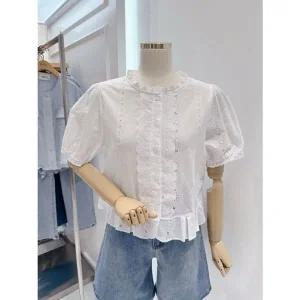 [NS홈쇼핑][ab.f.z] 프릴 크롭 반팔 블라우스(ATZ3ZB37H)[35282719]