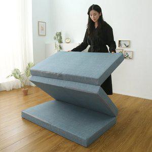 [애프터식스]국산 2중 양면 접이식 3단 매트 매트리스 요매트 토퍼 바닥 듀얼슬립