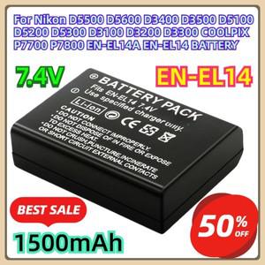 니콘 D5500 D5600 D3400 D3500 D5100 D5200 D5300 D3100 D3200 D3300 COOLPIX P7700 P7800 EN-EL14A 배터리