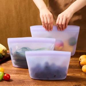 실리콘 지퍼백 다회용 밀폐 푸드백 3종 세트 1L+1.5L+2L