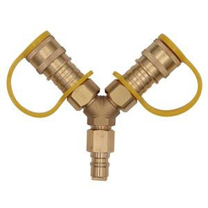 미터 스타 3/8인치 Y-스플리터 천연가스 퀵 커넥트 어댑터 프로판 웨버 그릴 발전기 파티오 히터 피자 오븐 파이어핏 등에 적합합니다