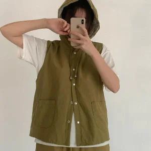 /신상오픈런 아메카지 꽃아노락 코튼 봄조끼 후드야상