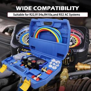냉매 충전 AC 진단 매니폴드 3 방향 계량기 키트 R22 R134a 및 시스템용