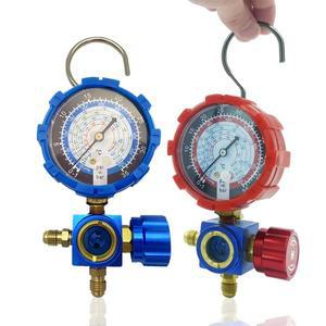 진단 매니폴드 프레온 게이지 세트 시력 유리 G1/4가 있는 R22/R410A/R134A/R410a용 고저압 A/C 냉동 도구