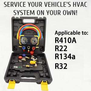 R134a 냉매용 AC 매니폴드 게이지 세트 자동차 호스 탱크 어댑터 조절식 커플러