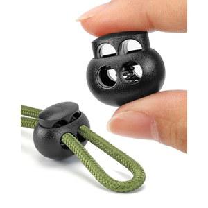 12개 코드 잠금장치, 이중 구멍 원형 볼 플라스틱 스프링 엔드 패스너 슬라이더가 드로스트링용 랜야드 패러코드 클립을 토글합니다 12