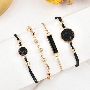 큐빅 4개 가족 커플 블랙 주얼리 우정템 패션 학생 팔지 세트 팔찌 여성 우정 여름 레이어드