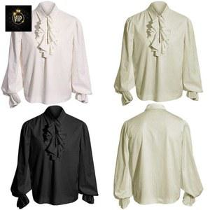 뮤지컬 공연 셔츠 중세의상 프릴 상의 빅사이즈 검정색