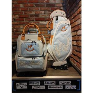 2025 힐크릭 골프 여성 바퀴휠 골프백 캐디백 세트 블루/화이트