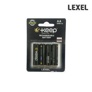 [정품 4개입]E-KEEP 렉셀 AA 충전지 블랙 프로타입 BLACK 2500mAh