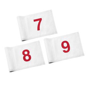 킹탑 번호 골프 플래그 올 8x6 인치 - 업그레이드된 듀얼 레이어 420D 나일론, 양면 인쇄, 튜브 삽입 야드에 녹색 깃발을 꽂는 미니 연습
