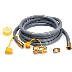 EaJ 라릭 천연가스 호스 1/2인치 10피트 퀵 커넥트 피팅이 있는 라인 그릴 파티오 히터 피자 오븐 BBQ 컨버전 CSA용