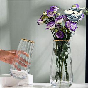 모던 북유럽 물결형 꽃병 유리 장식용 화병