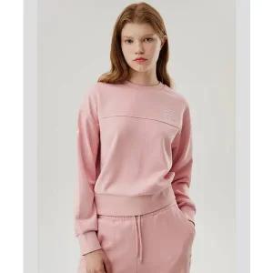 [르꼬끄](강남점)[이월][50% OFF] 여성 더블텐션 루즈핏 크롭 맨투맨 PNK / QP322OFS71