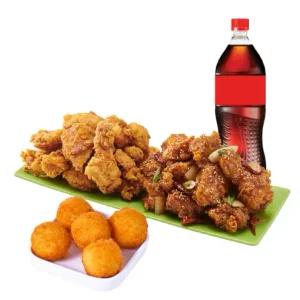 [노랑통닭] (오리지널/순살)반반치킨(후라이드/깐풍)+오리지널치즈볼+콜라1.25L