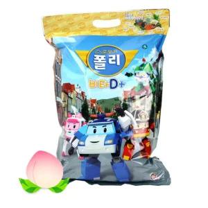 로보카 폴리 비타D+ 1000정 복숭아맛 벌크 대용량 아이들 간식 맛있는 캐릭터 멀티비타민