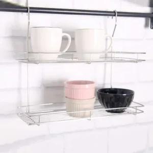 걸이형 선반 주방 수납 씽크대 걸이 2단 정리 랙 주방걸이봉 싱크대봉 다용도주방걸이봉