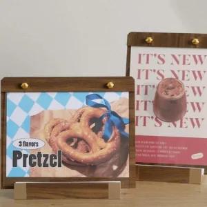 고급 원목 메뉴판 a5 카페 레스토랑 표 매장 안내 우드 거치대 테이블 스탠드