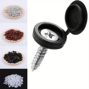 50 개/가방 실용적인 힌지 플라스틱 나사 접이식 스냅 보호 캡 버튼 너트 커버 볼트 보호 가구 장식