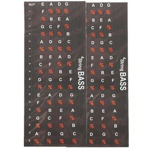 2장 기타 프렛보드 스티커 4줄 베이스 프렛 데칼 스케일 핑거보드 노트 라벨 또는 학습 코드와