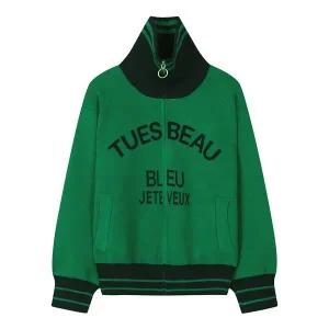 [하프클럽/신원아울렛]레터링 배색 니트 집업 가디건 BJCCX2976 B