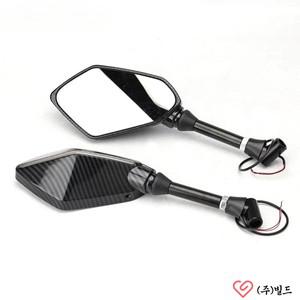 LED 라이트가 있는 오토바이 리어 미러 8 10MM 스즈키 SV650S GSR 750 Vstrom Bandit Honda 범용