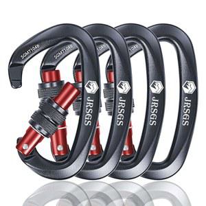 JRSGS 25KN 락킹 클라이밍 카라비너 클립 UlAA 암벽 등반 헤비 듀티 장비 랩핑 사냥 구조용 대형 사이즈