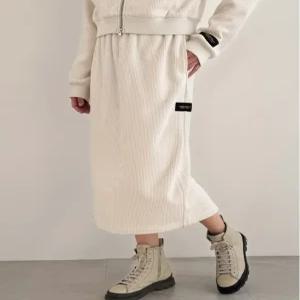 [AK수원점] [빈트릴] 코듀로이 플리스 롱 스커트 BA244SK502_IV