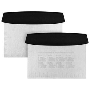 바이네크레 벤치 도우 스크레이퍼 커터 계량 저울 도마 나이프 페이스트리 음식 빵용 주방 조리 도구 2PCS 6인치 스테인리스 스틸 초퍼 베이킹 주걱