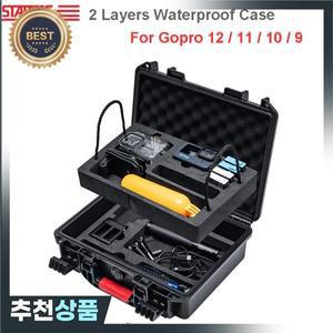 STARTRC 카메라  Gopro 13/12/11/10/9/8/7 운반 케이스 보관 방수 상자 용 2 레이어 휴대용 여행용 하드