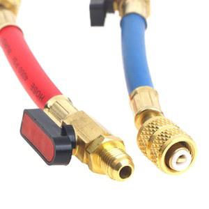 에어컨 호스 AC 냉매 도구 각도 차단 볼 밸브 어댑터 SAE 5/16SAE R22 R134A R410A 1/4 인치