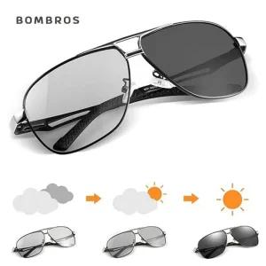 가벼운 변색세련 보잉 편광 선글라스 야간 운전 실버블랙