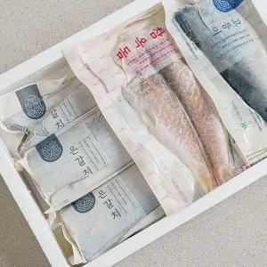 [제주반했어] 명품 옥돔 2마리 세트 1.36kg(갈치 500g1미, 옥돔 180g2미, 고등어 150g4팩/선물가방 포장)