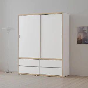 라자가구 비바 뉴빅 1600 슬라이딩 서랍 옷장 행거형 LJY423