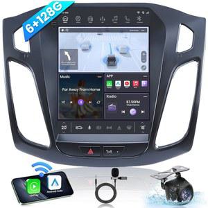 [6G+128G] 포드 포커스 2012-2018: 8코어 안드로이드 13 10.4인치 터치스크린 스테레오 헤드 유닛 교체 - 5GWIFI 무선 카플레이 오토 블루투스 DSP GPS AM FM 백업 카메라 SWC 마이크