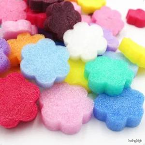 알록달록 예쁜 컬러 꽃모양 스펀지 폼 100개 유아 아동 미술 만들기 공예 재료