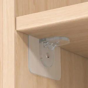 강력고정 칸막이 투명 아크릴 선반받침 홀더 다용도 깔끔한 나무 거실수납장