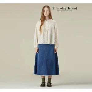 [써스데이아일랜드][Thursday Island] 이중지 거즈 핀턱 블라우스(T236MBL143W)