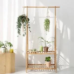 마켓비 JAWAL 2단 선반행거 대나무