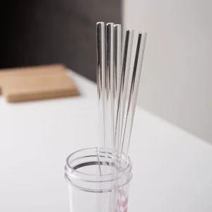 빨대 투명 리유저블 일자형 재사용 긴 스트로우 유리